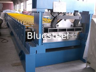 PLC kontrol hidrolik Lantai Deck Roll Forming Machine Untuk Bangunan Industri