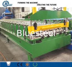 Chain Drive Roofing Tile Machine 5KW Hydraulic Cut 0.3-0.8mm Steel Sheet Roll Mantan