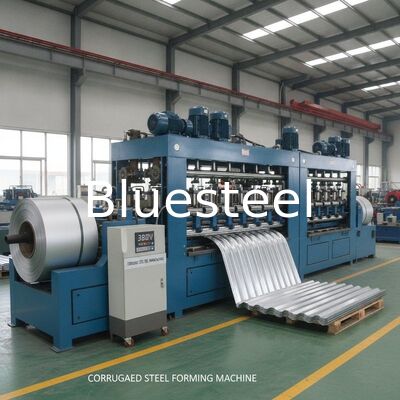 Mesin Roll Forming Gelombang Kontrol PLC Tegangan 380V Lebar 1000mm/1250mm untuk Panel Atap Logam