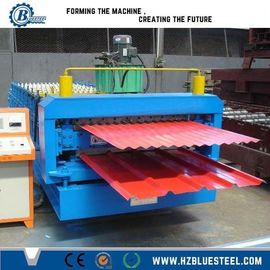 Mesin Pembentuk Baja Lapisan Ganda Hidrolik 3KW Dengan Rol Baja 45 #