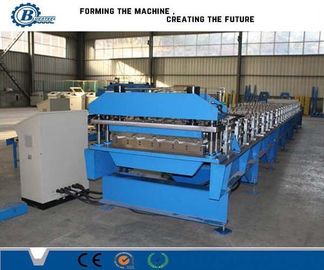 Chain Drive Roofing Tile Machine 5KW Hydraulic Cut 0.3-0.8mm Steel Sheet Roll Mantan